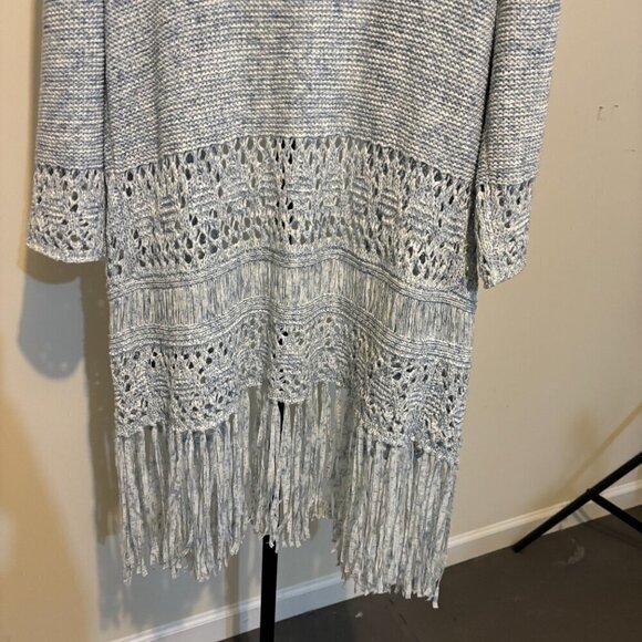 BlankNYC Blue Fringe Sweater Cardigan - Picture 11 of 12